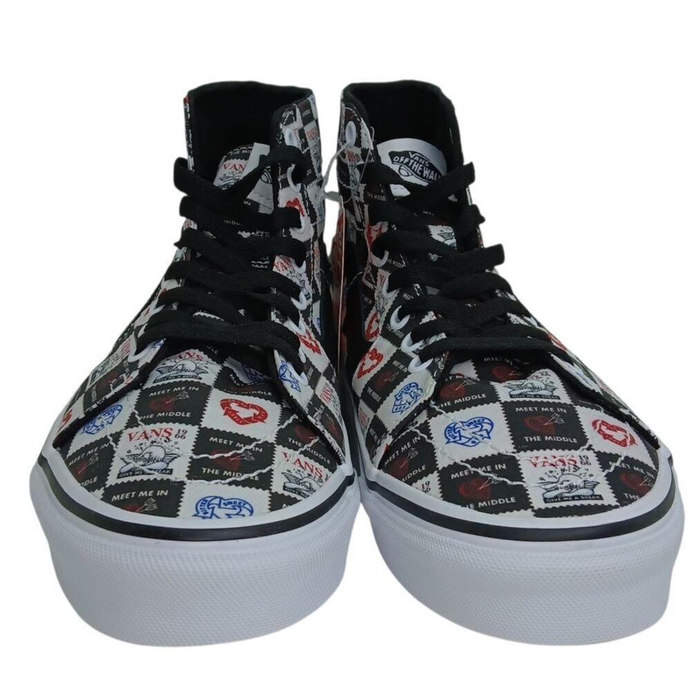 Vans SK8 Womens New w/Tags Hi Top Love Letters Black White Sneakers - Size 10 - Picture 2 of 8